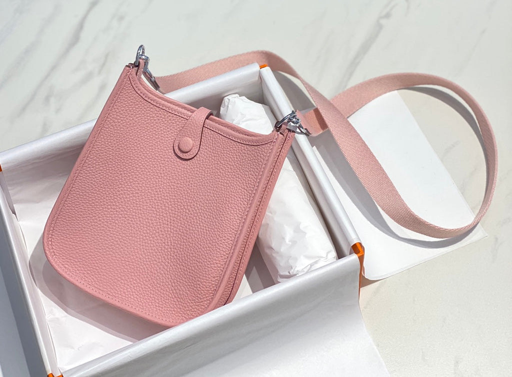 MINI EVELYNE 18CM ROSE TOGO QUINCAILLERIE ARGENTÉE