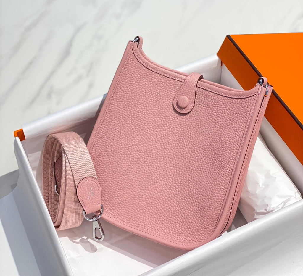 MINI EVELYNE 18CM ROSE TOGO QUINCAILLERIE ARGENTÉE