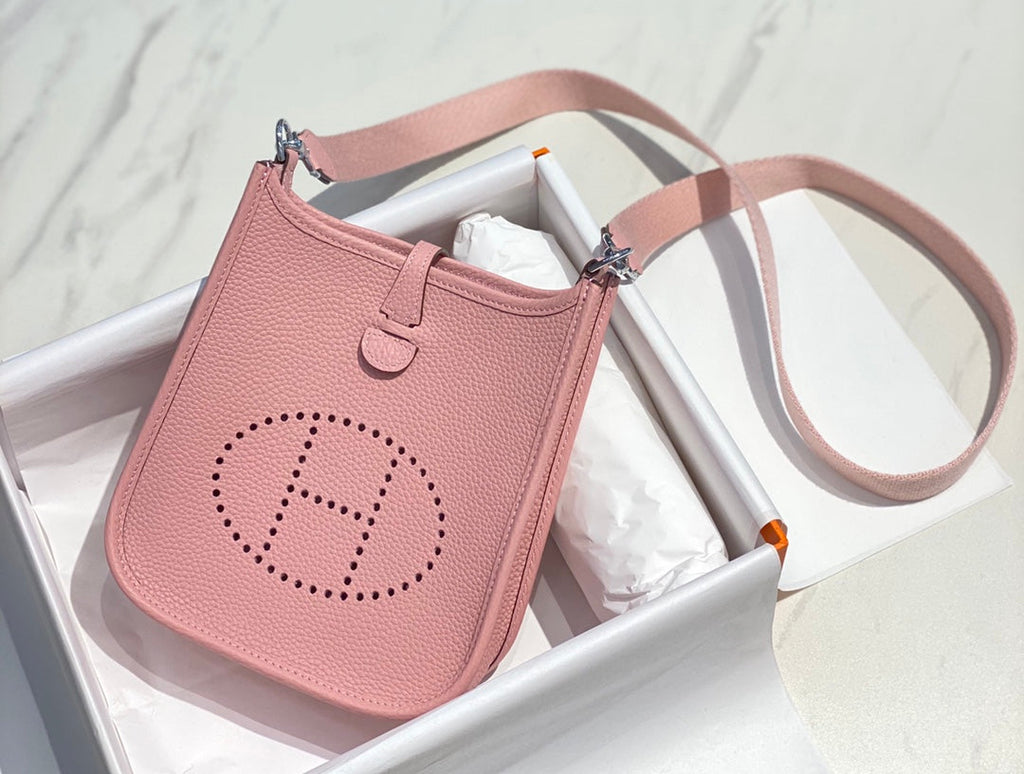 MINI EVELYNE 18CM ROSE TOGO QUINCAILLERIE ARGENTÉE