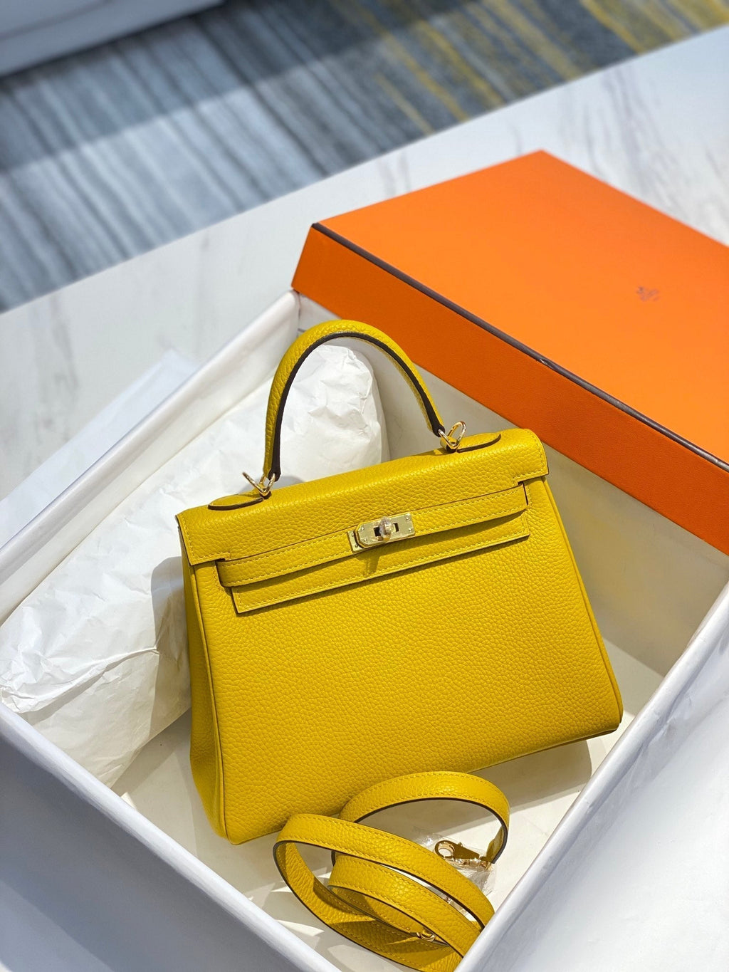HM KELLY 25CM JAUNE TOGO QUINCAILLERIE OR