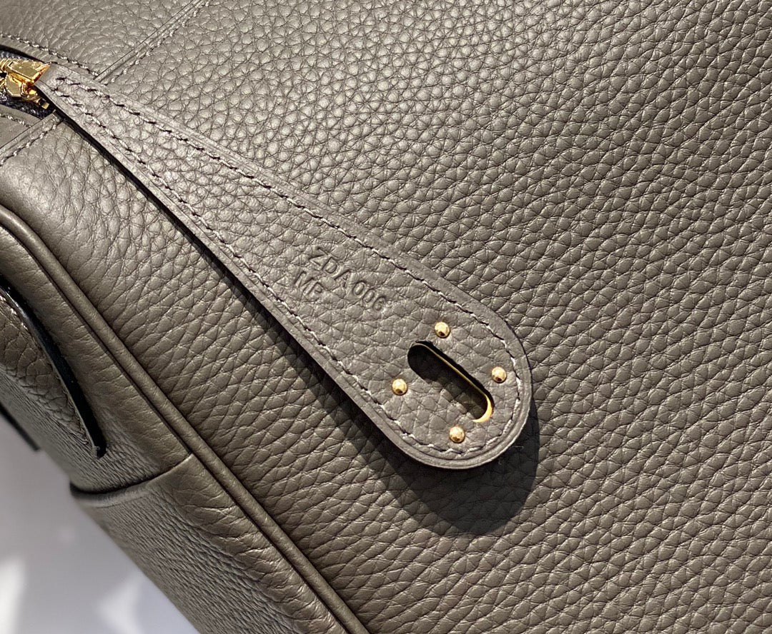 SAC HM LINDY 30 CUIR TAURILLON CLEMENCE OLIVE