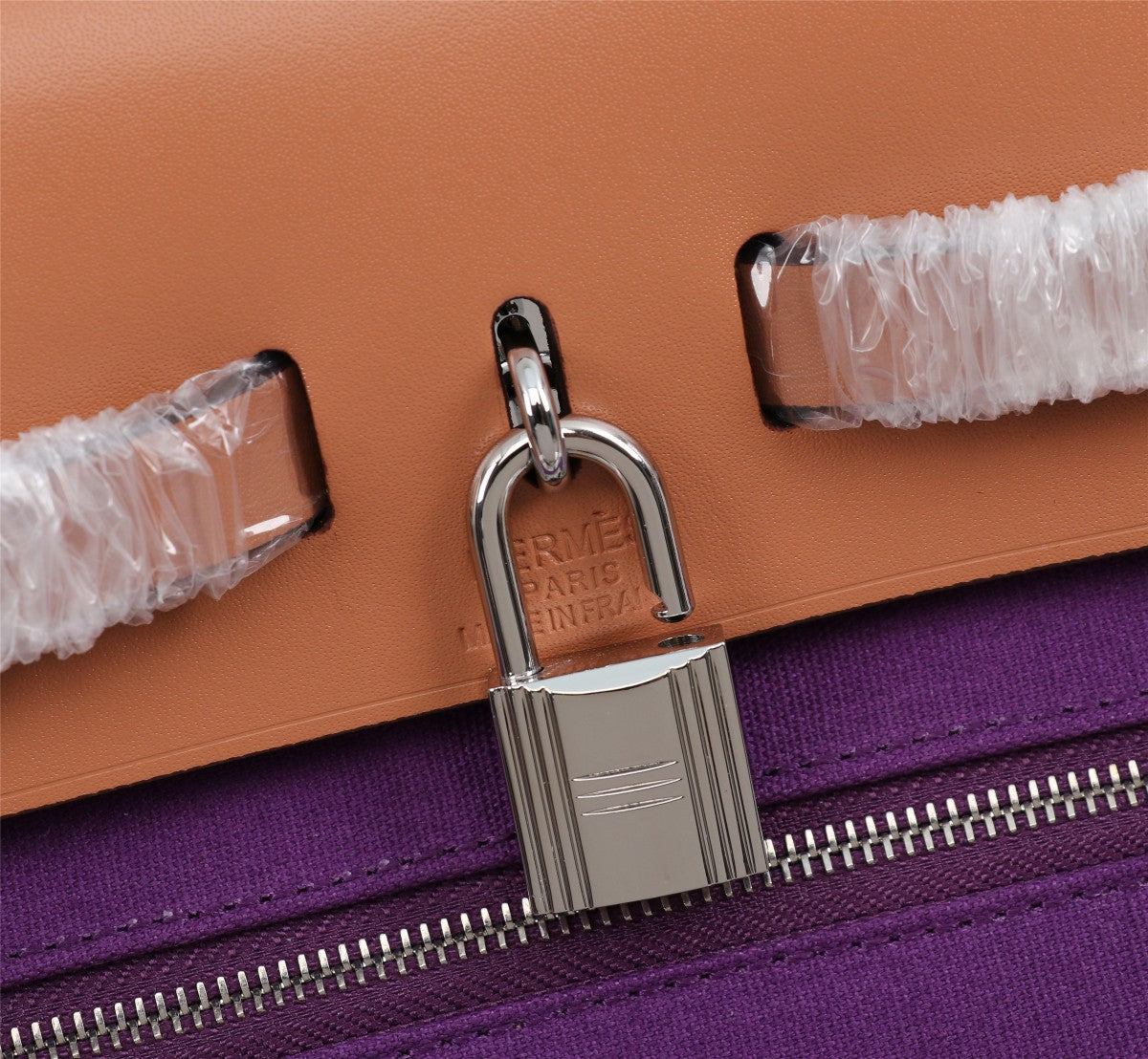HM HERBAG ZIP 31 TOILE VIOLET ET CUIVRE