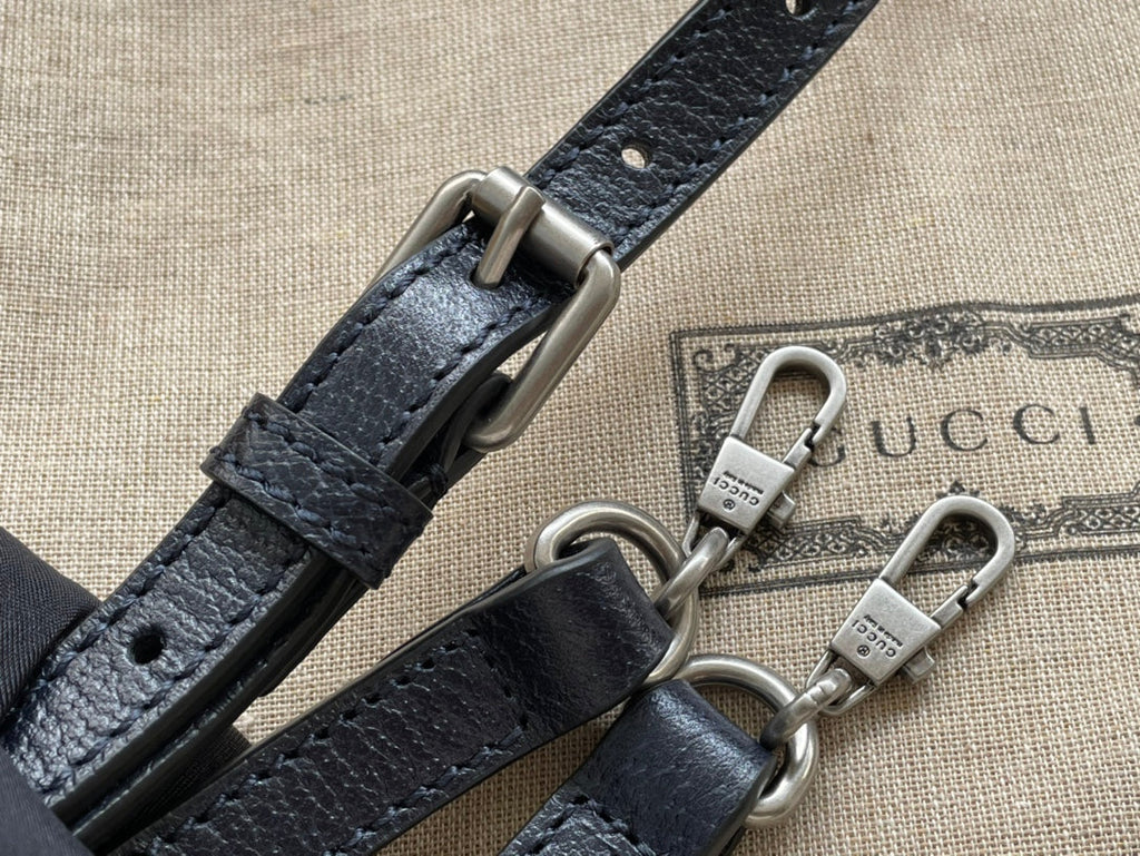 MINI SAC TOTE 20 EN TOILE BEIGE ET CUIR DE VEAU NOIR