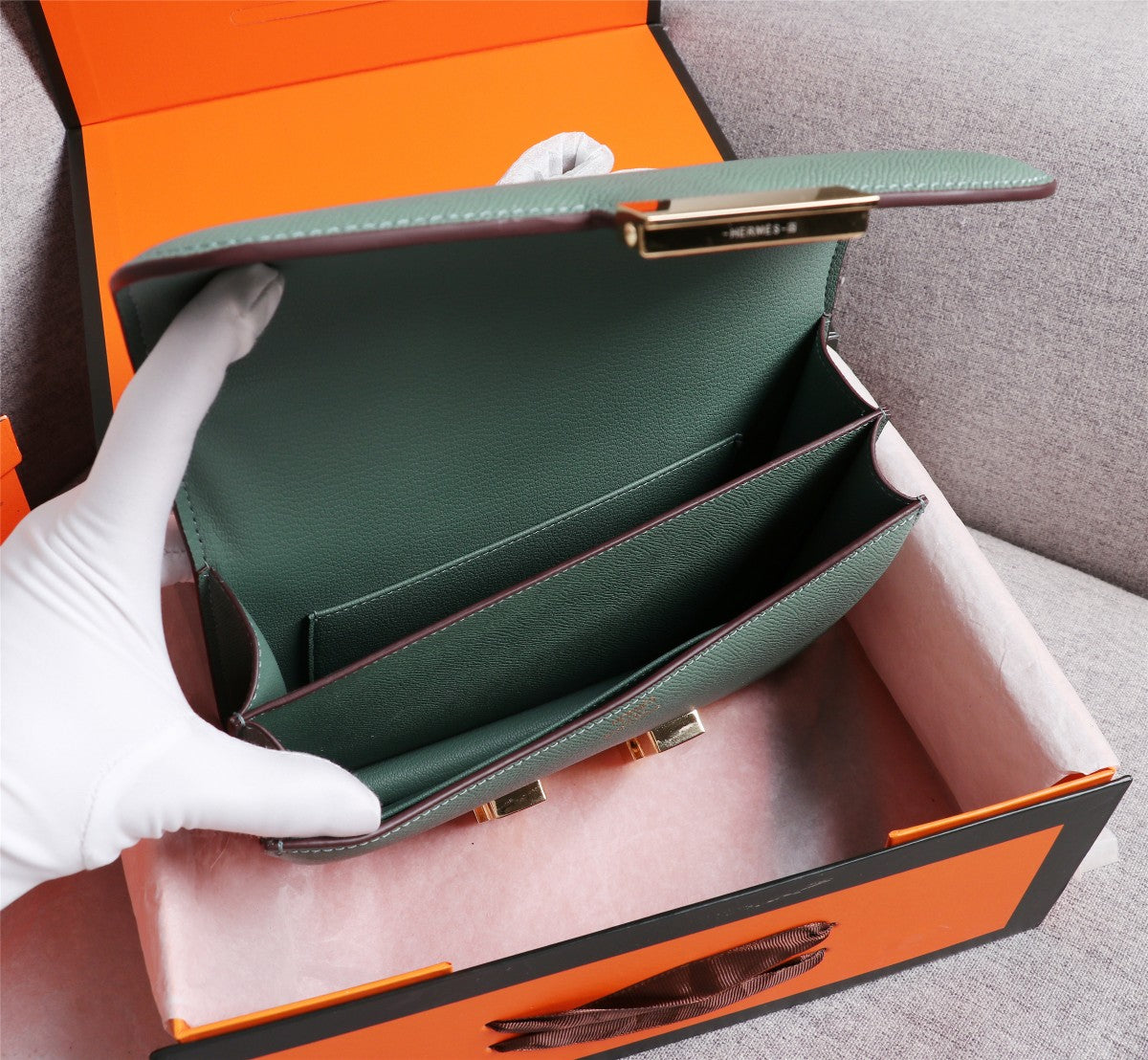 SACS HM CONSTANCE 19 HUNTER EN AGNEAU EPSOM