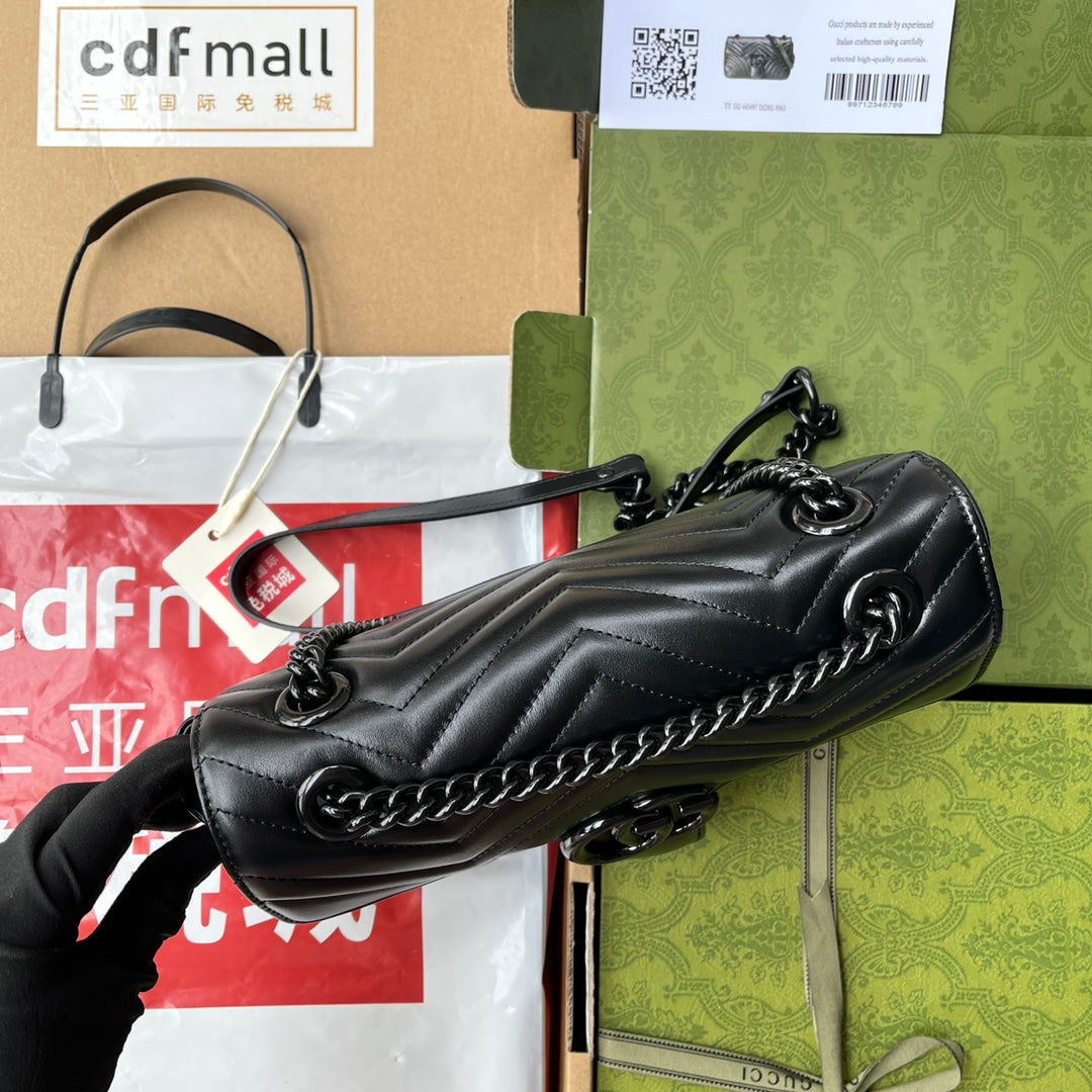 GG MARMONT 26CM TOUT EN CUIR DE VEAU NOIR