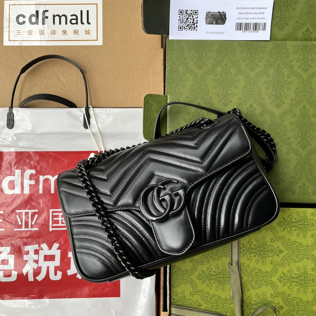 GG MARMONT 26CM TOUT EN CUIR DE VEAU NOIR