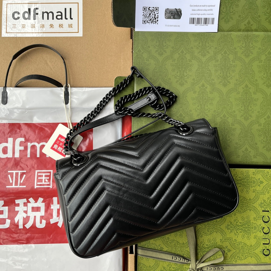 GG MARMONT 26CM TOUT EN CUIR DE VEAU NOIR