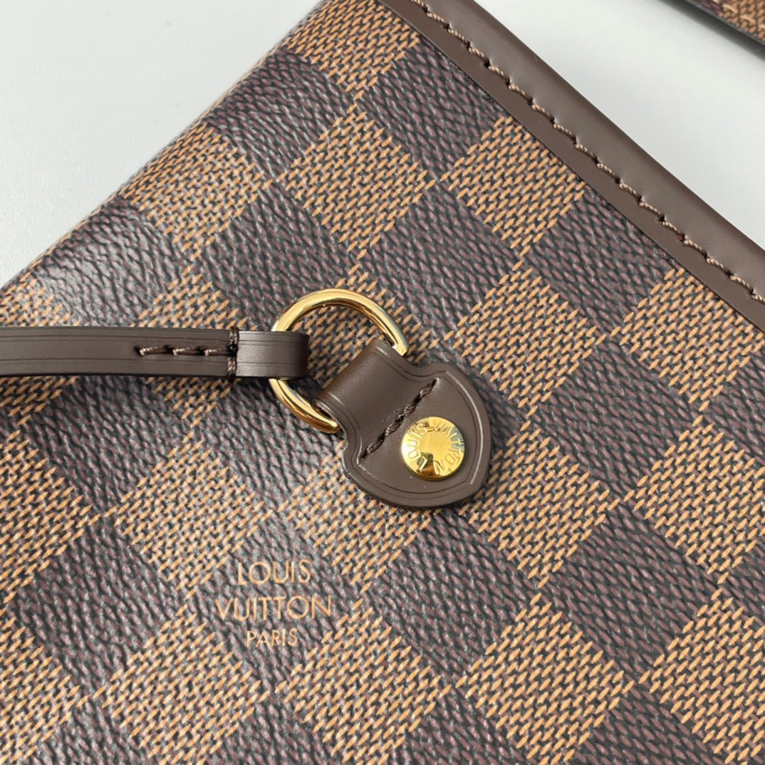 NEVERFULL MM 32 MARRON ROUGE DAMIER AZUR 