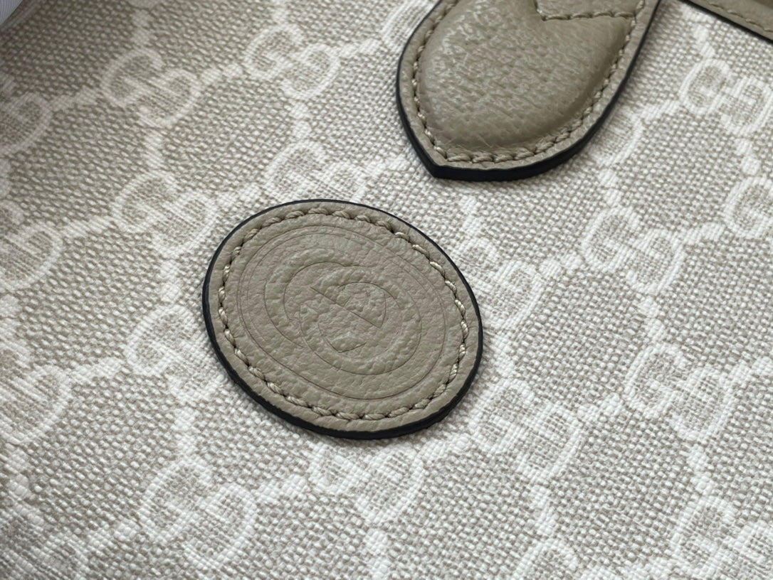 MINI SAC BANDOULIÈRE 20 AVEC G ENTRELACÉS EN TOILE BEIGE
