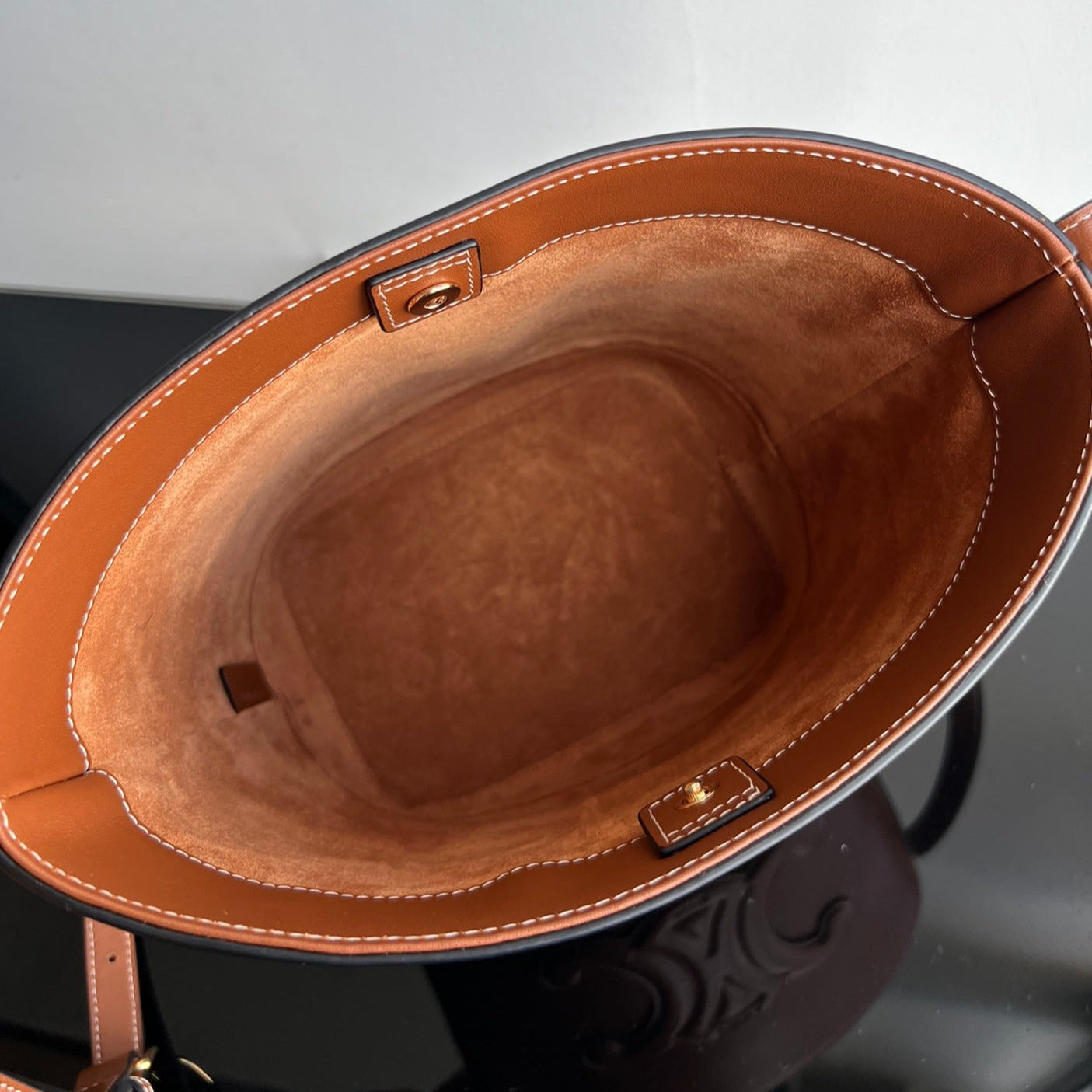 SEAU CUIR TRIOMPHE 24 CUIR DE VEAU MARRON PAIN D'ÉPICES