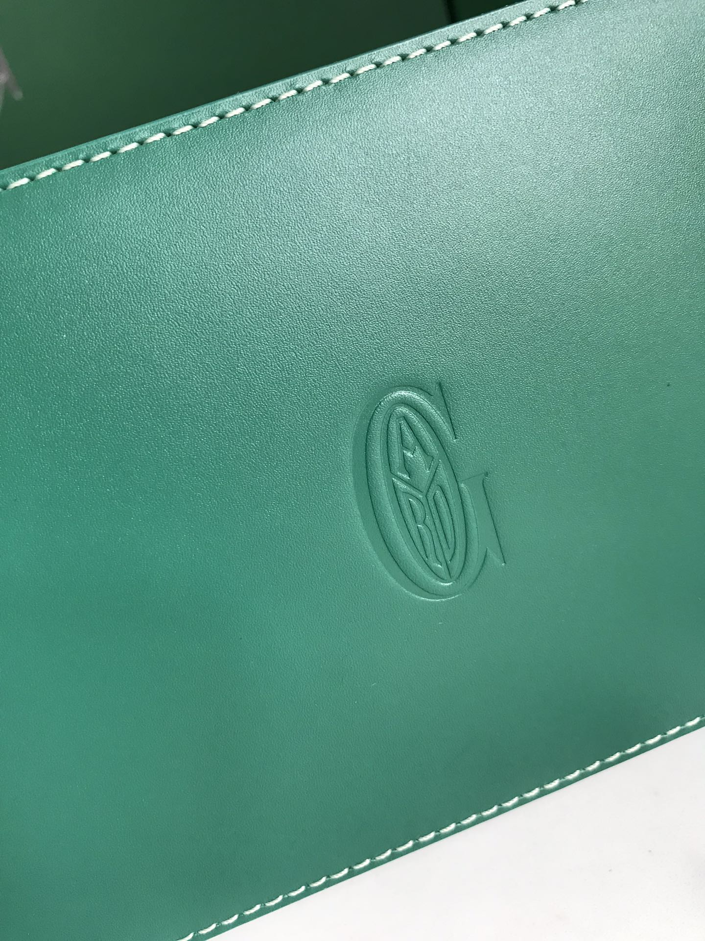 SAC SAÏGON PM 28 EN TOILE GOYARDINE VERTE ET CUIR DE VEAU