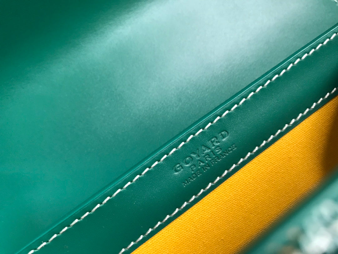 SAC SAÏGON PM 28 EN TOILE GOYARDINE VERTE ET CUIR DE VEAU