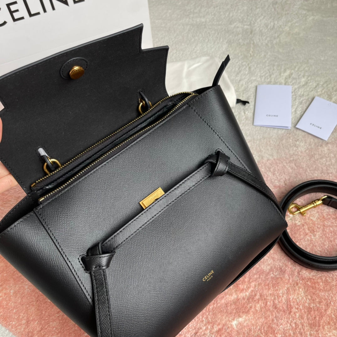 SAC À POISSON 24 CUIR DE VACHE NOIR