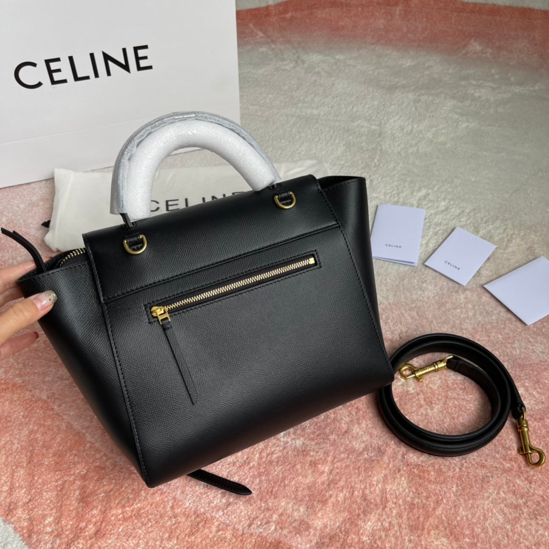 SAC À POISSON 24 CUIR DE VACHE NOIR
