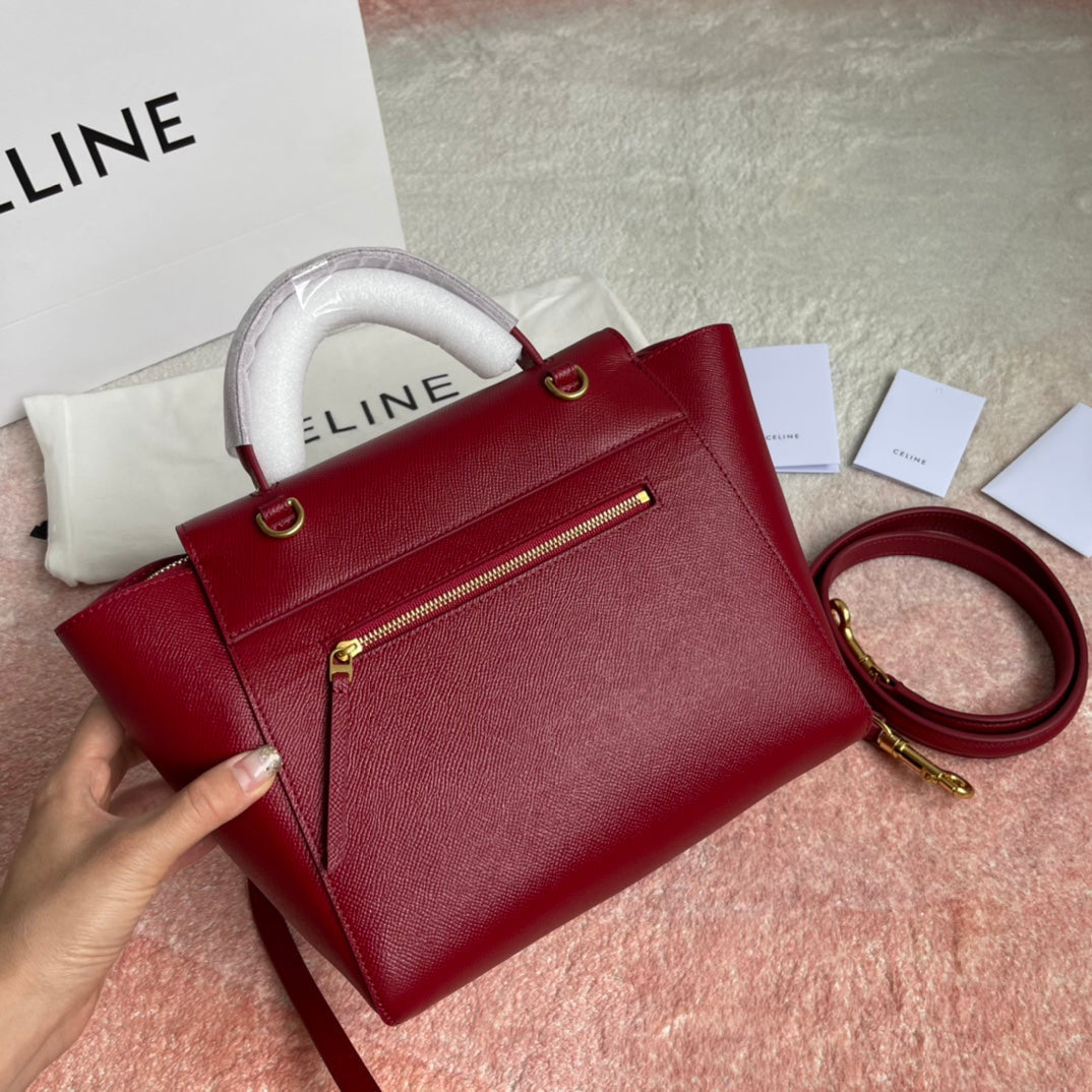 SAC À POISSON 24 CUIR DE VACHE ROUGE CERISE