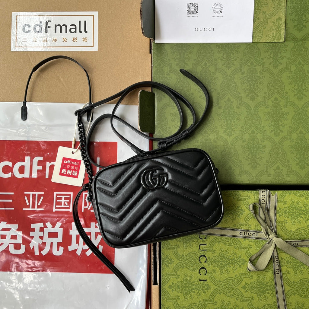 GG MARMONT MINI 18CM ZIP HAUT TOUT CUIR DE VEAU NOIR