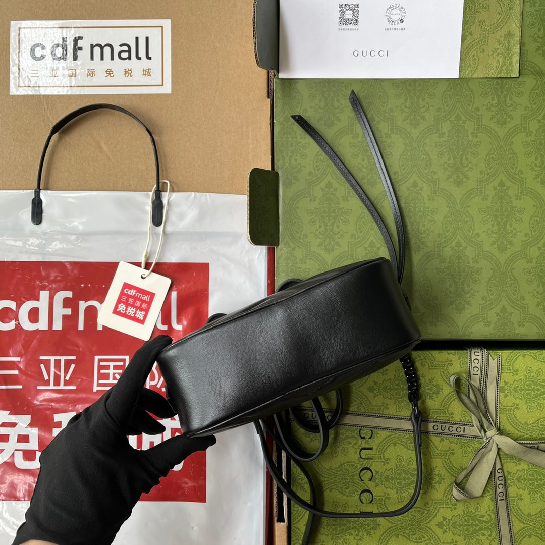 GG MARMONT MINI 18CM ZIP HAUT TOUT CUIR DE VEAU NOIR