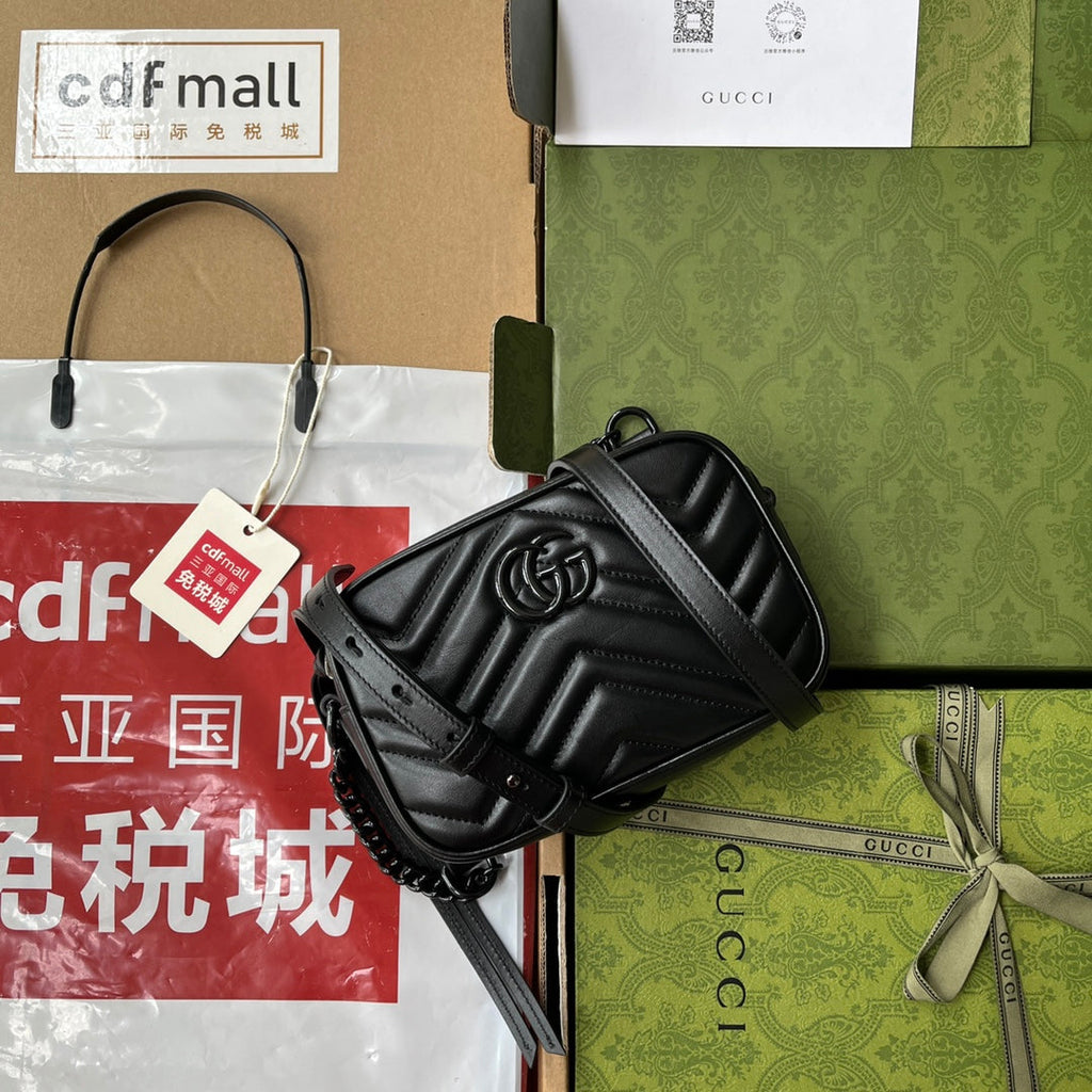 GG MARMONT MINI 18CM ZIP HAUT TOUT CUIR DE VEAU NOIR