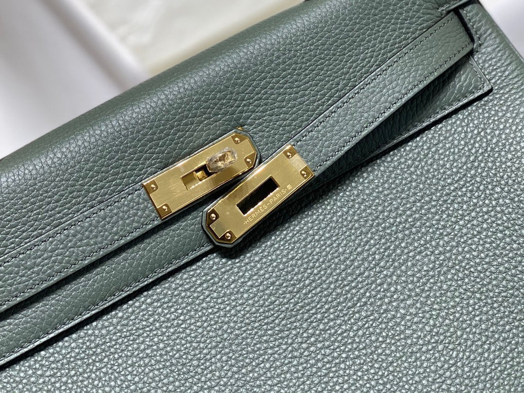 HM KELLY 28CM DARK GREY TOGO GOLD HARDWARE