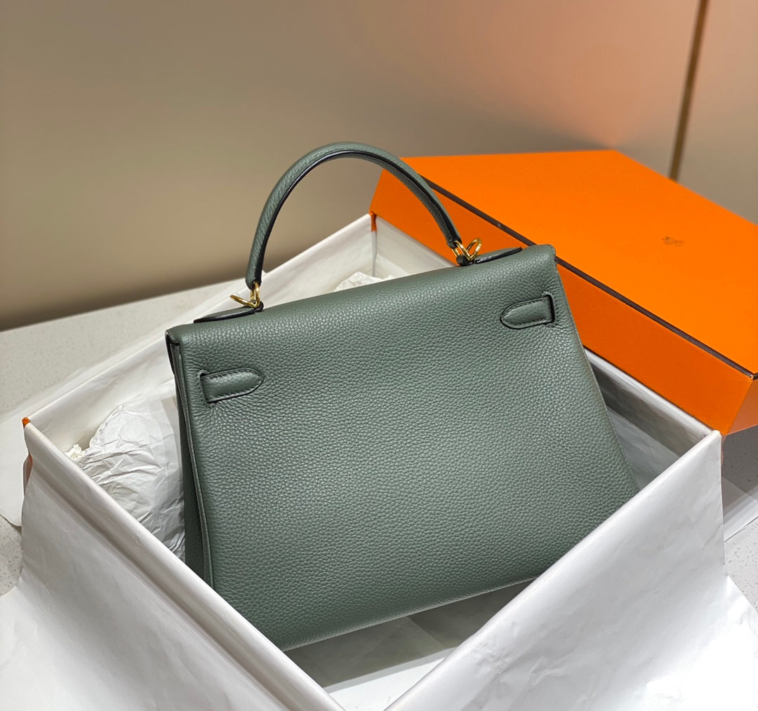 HM ケリー 28cm ダークグレー トーゴ ゴールド金具