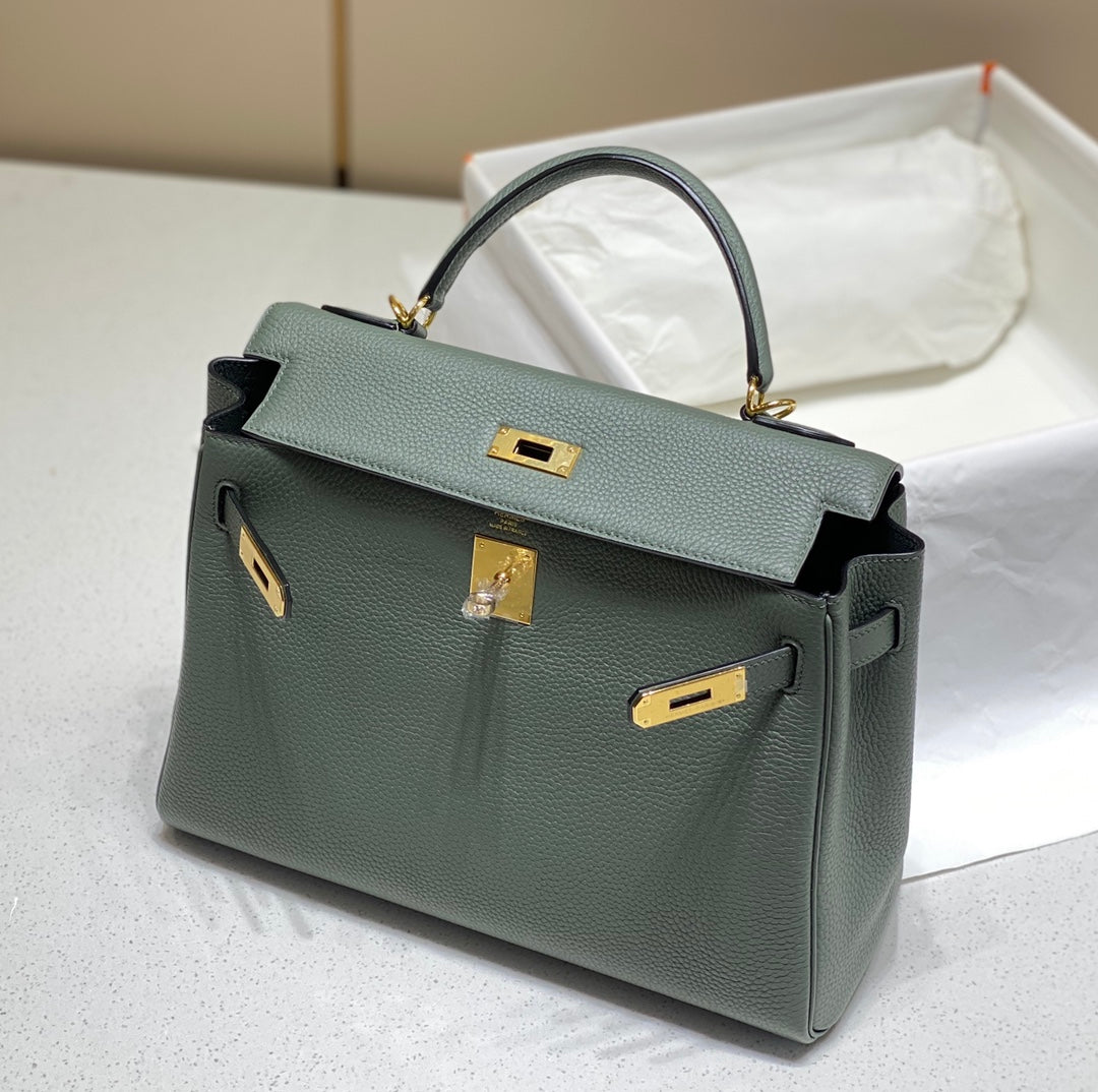 HM ケリー 28cm ダークグレー トーゴ ゴールド金具