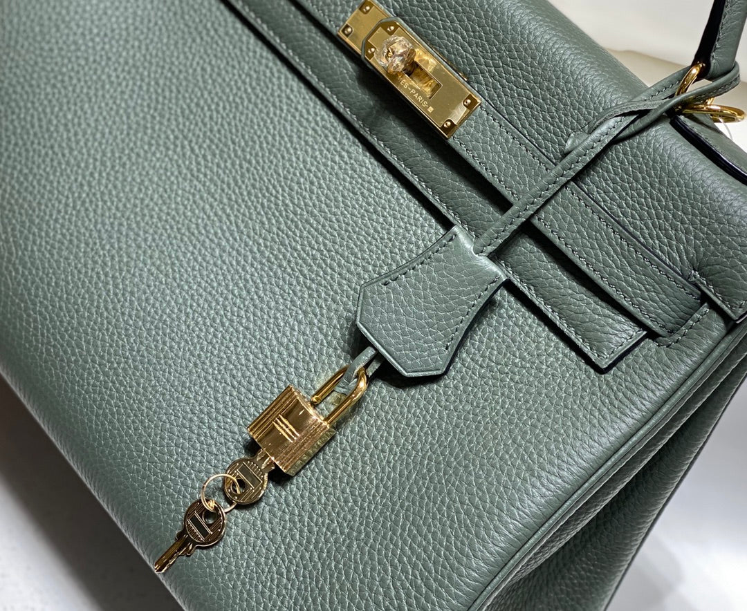 HM ケリー 28cm ダークグレー トーゴ ゴールド金具