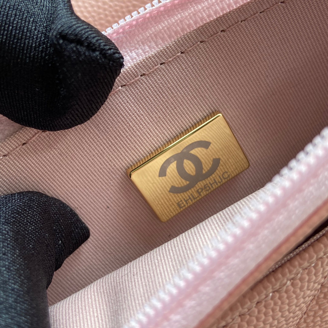 CC CLASSIC WOC 20CM CUIR DE VEAU GRAINÉ ROSE ACIER DORÉ DIAMANT