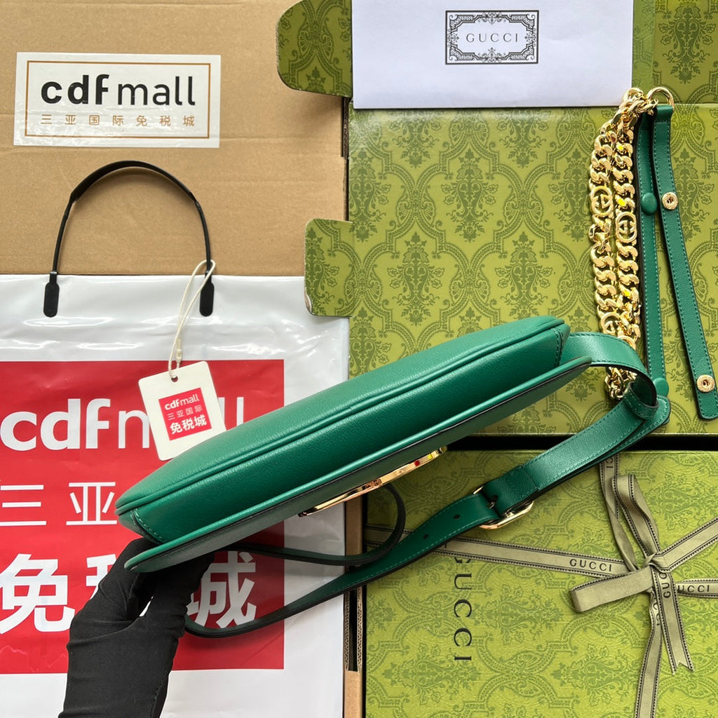 ブロンディ ショルダーバッグ 28インチ キャッスルトングリーン ラムスキン ゴールド金具