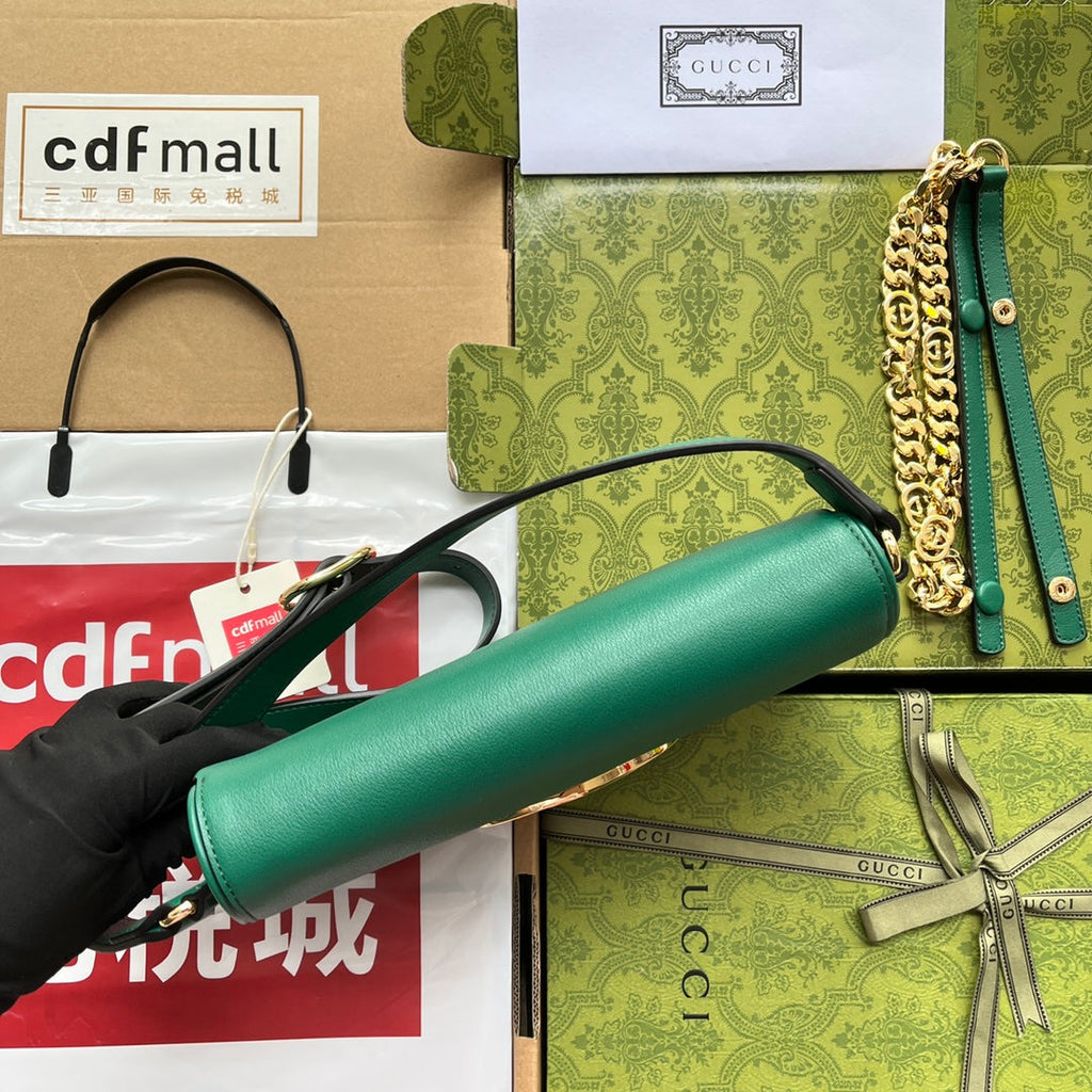 ブロンディ ショルダーバッグ 28インチ キャッスルトングリーン ラムスキン ゴールド金具