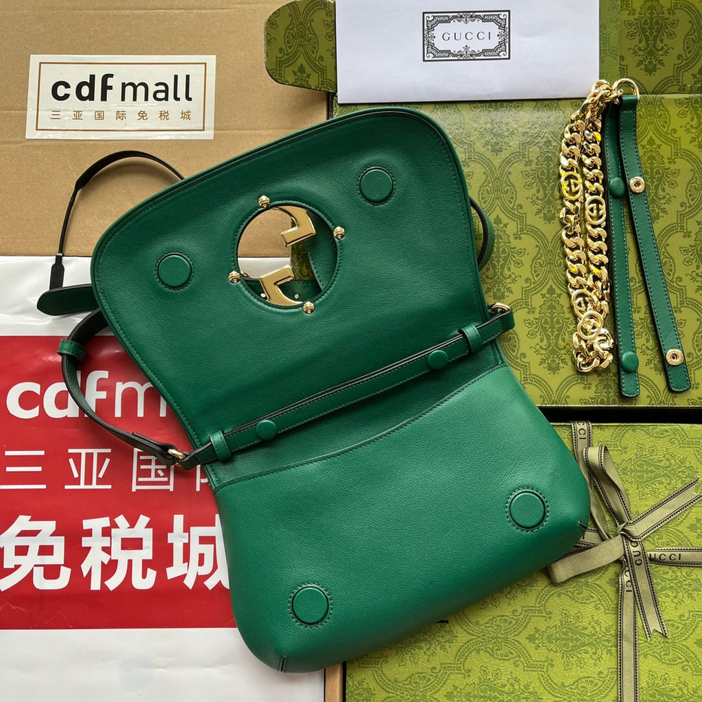 ブロンディ ショルダーバッグ 28インチ キャッスルトングリーン ラムスキン ゴールド金具