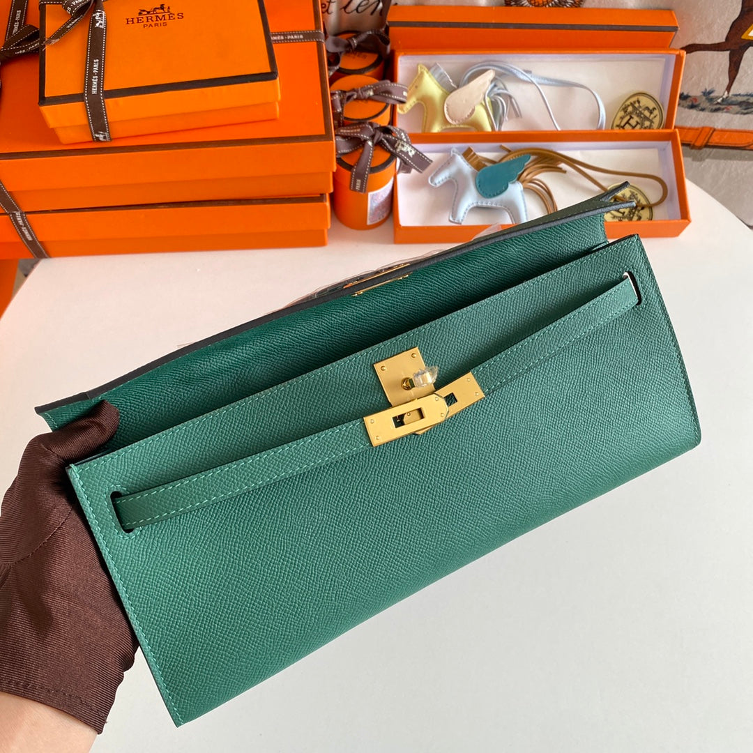 HM ケリーカット 31 カイトケ グリーン エプソムレザー ゴールド金具 229040