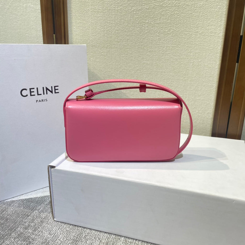 CLASSIC TRIOMPHE 20 BRACELET EN CUIR DE VEAU ROSE FONCÉ ACIER DORÉ
