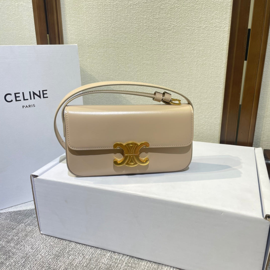 CLASSIC TRIOMPHE 20 CUIR DE VEAU BEIGE CLAIR ACIER DORÉ