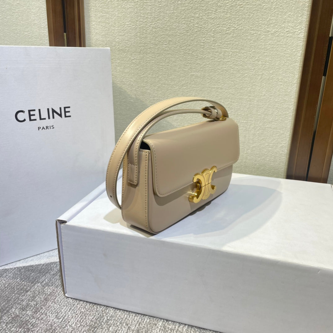 CLASSIC TRIOMPHE 20 CUIR DE VEAU BEIGE CLAIR ACIER DORÉ