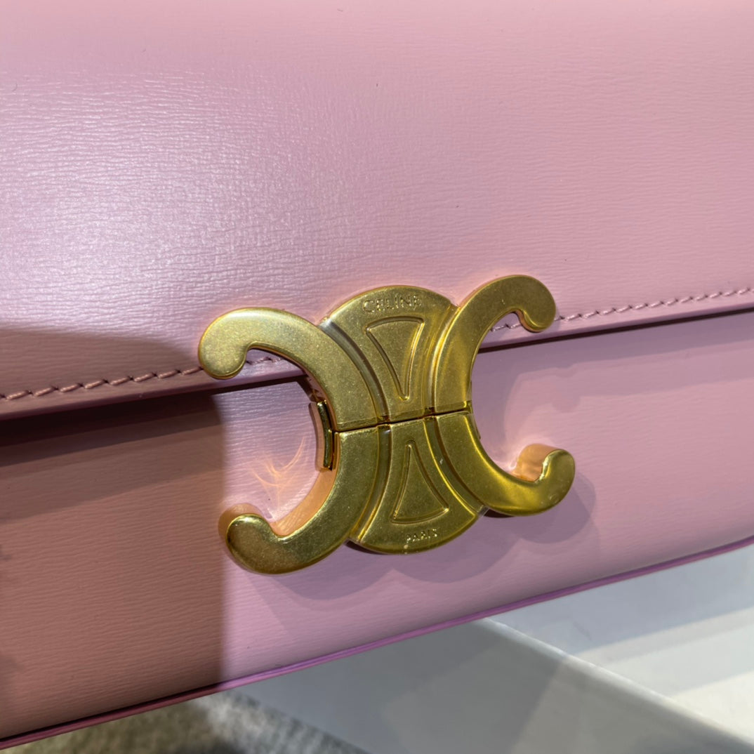 CLASSIC TRIOMPHE 20 CUIR DE VEAU ROSE ACIER DORÉ