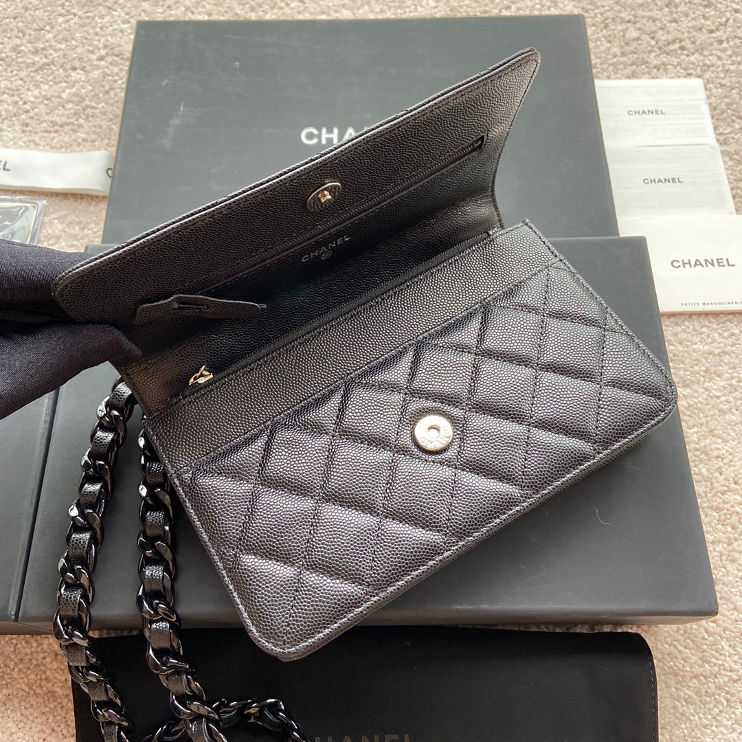 CC CLASSIC WOC 20CM CUIR DE VEAU GRAINÉ TOUT NOIR