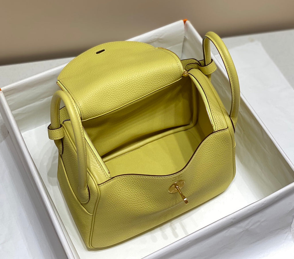 SAC HM LINDY 30 CUIR TAURILLON CLEMENCE CITRON