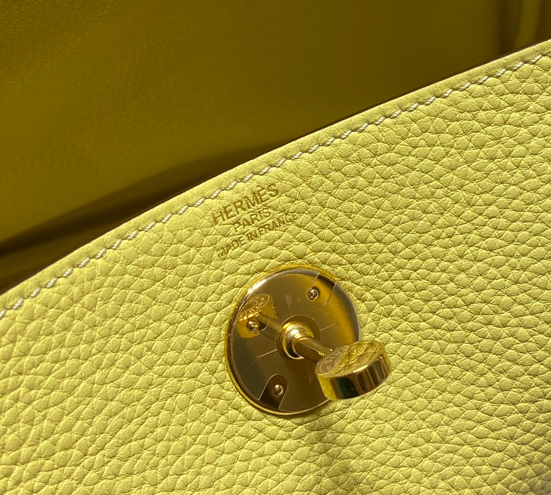 SAC HM LINDY 30 CUIR TAURILLON CLEMENCE CITRON