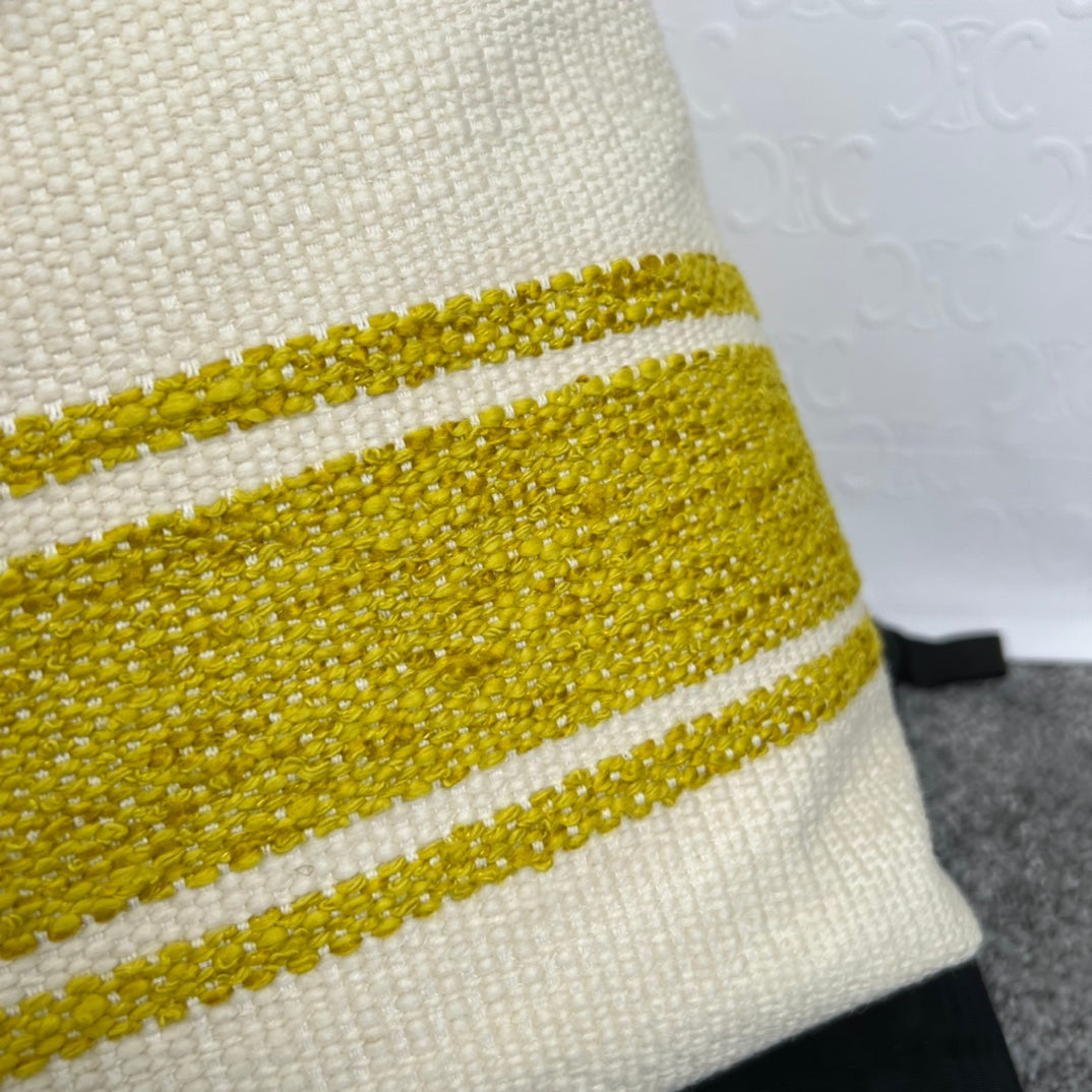 CABAS 44 TOTE EN TOILE IMPRIMÉE BLANC JAUNE