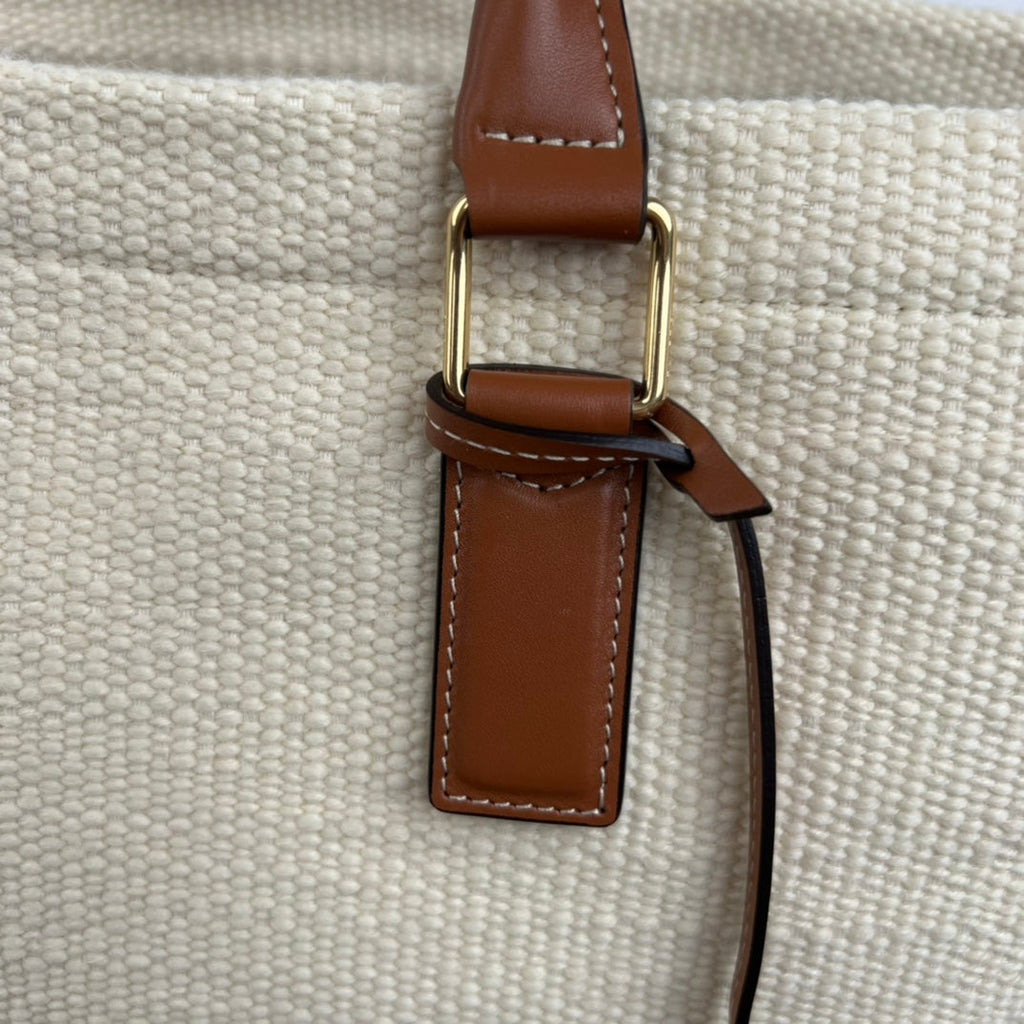 CABAS 44 TOTE EN TOILE IMPRIMÉE BLANC JAUNE