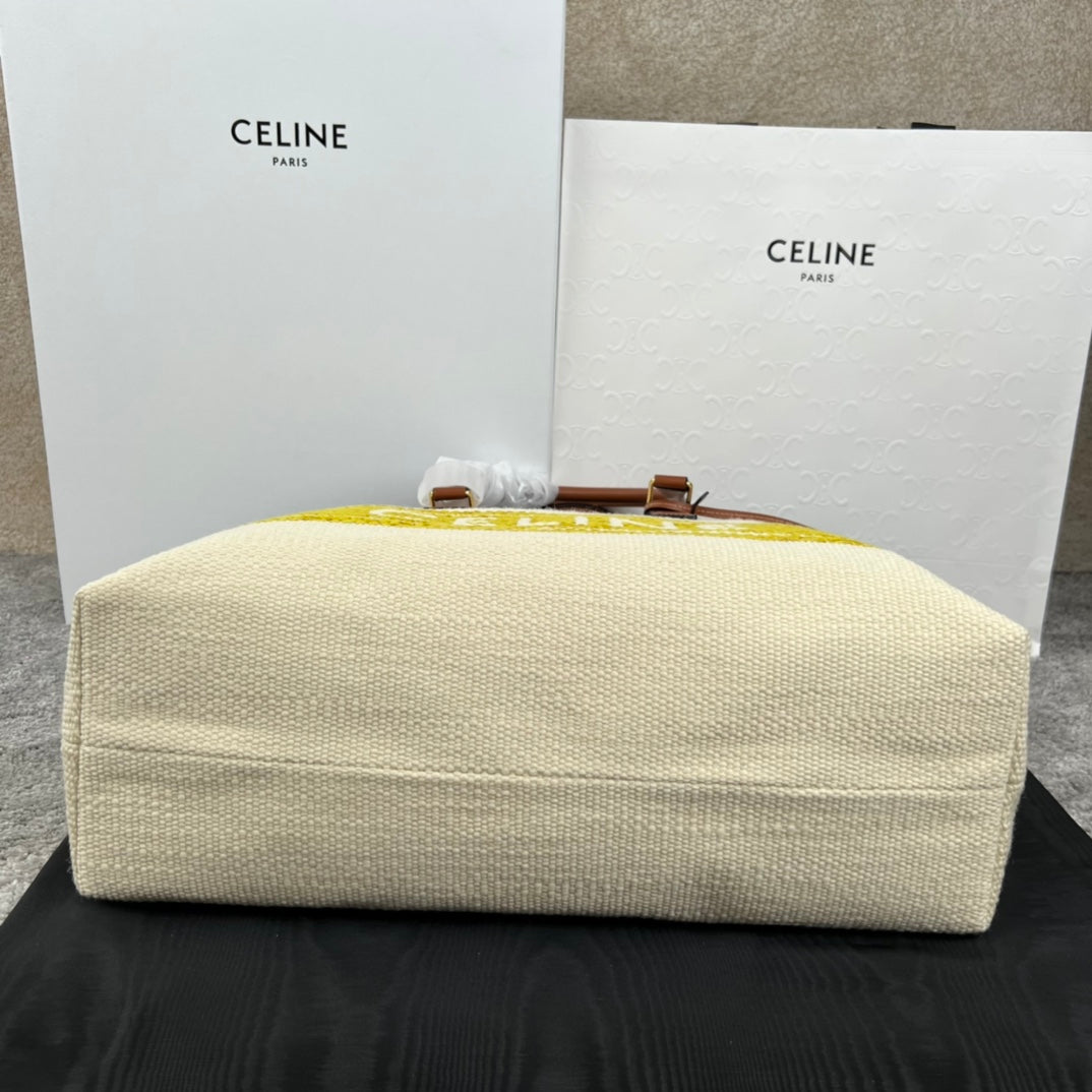 CABAS 44 TOTE EN TOILE IMPRIMÉE BLANC JAUNE