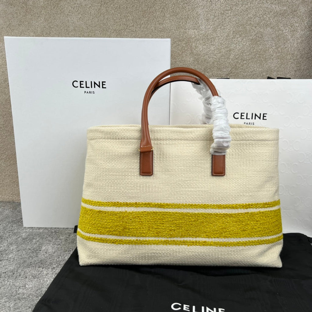 CABAS 44 TOTE EN TOILE IMPRIMÉE BLANC JAUNE
