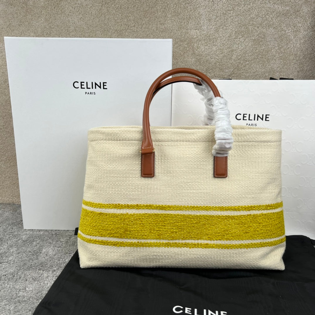 CABAS 44 TOTE EN TOILE IMPRIMÉE BLANC JAUNE