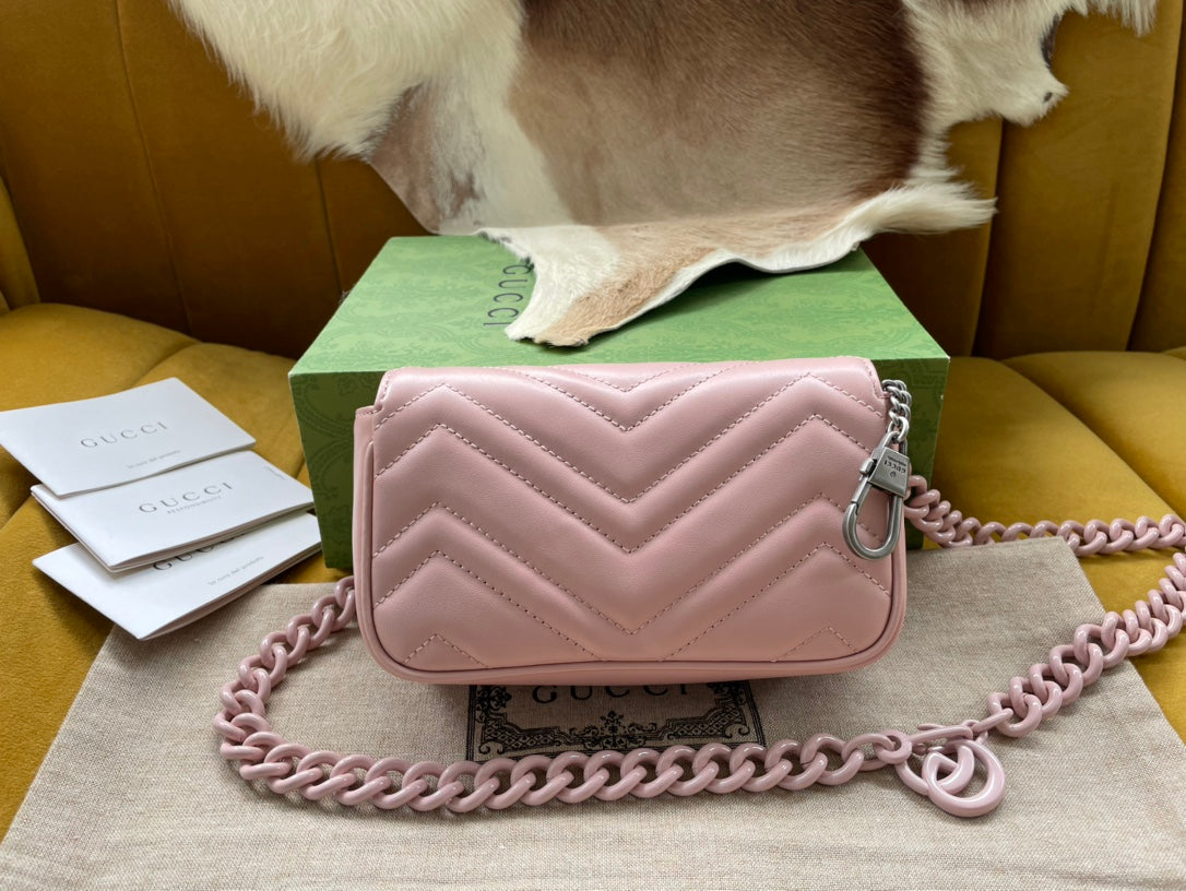 MINI SAC À MAIN MARMONT 16 EN CUIR DE VEAU ROSE CLAIR