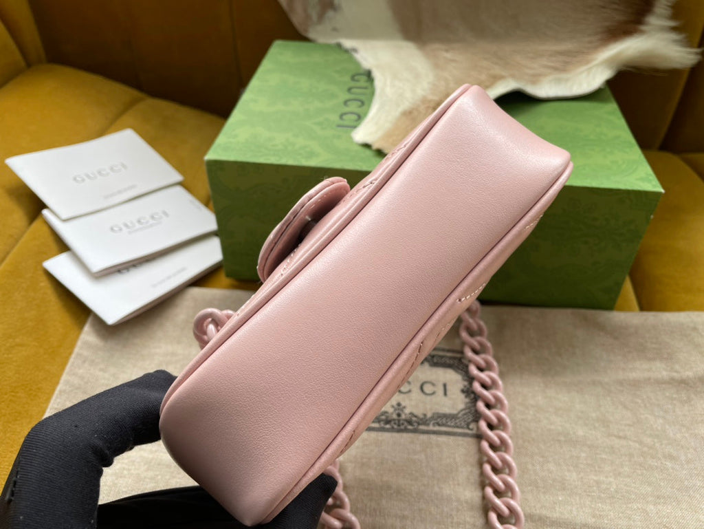 MINI SAC À MAIN MARMONT 16 EN CUIR DE VEAU ROSE CLAIR