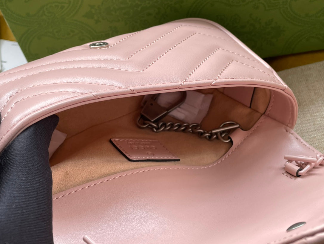 MINI SAC À MAIN MARMONT 16 EN CUIR DE VEAU ROSE CLAIR