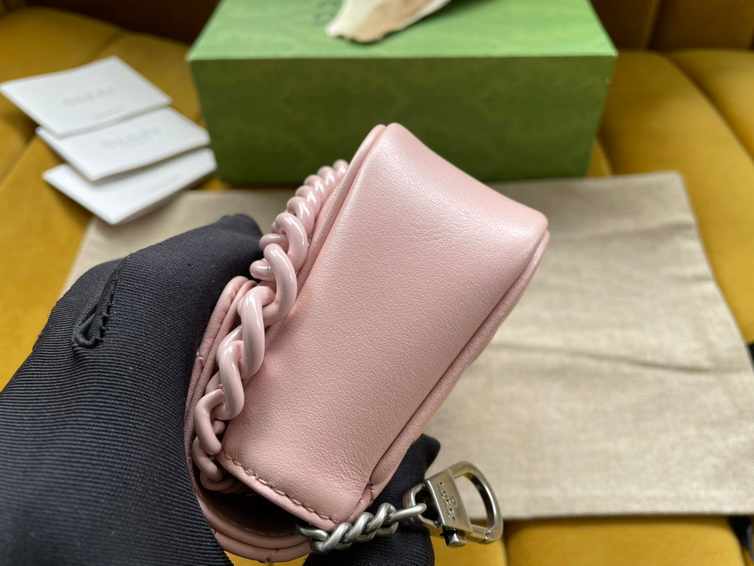 MINI SAC À MAIN MARMONT 16 EN CUIR DE VEAU ROSE CLAIR