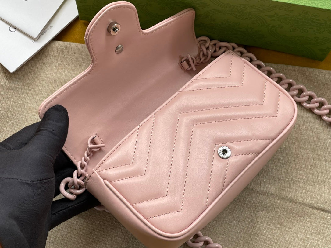 MINI SAC À MAIN MARMONT 16 EN CUIR DE VEAU ROSE CLAIR