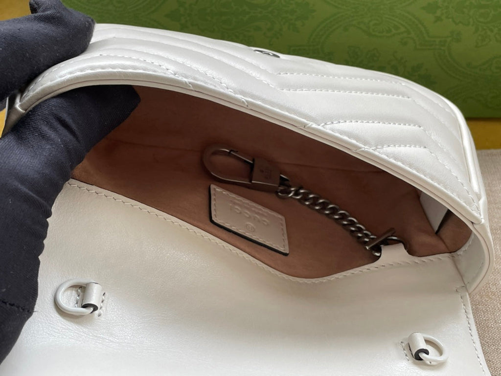 SAC À MAIN MARMONT MINI 16 EN CUIR DE VEAU BLANC