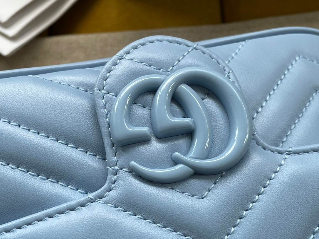 MINI SAC À MAIN MARMONT 16 EN CUIR DE VEAU BLEU PASTEL